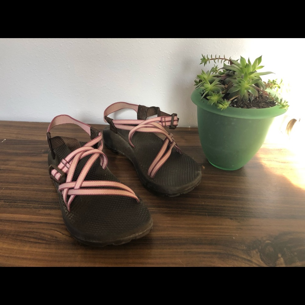 Pastel Pink strapped Chaco Sandals-Size 8